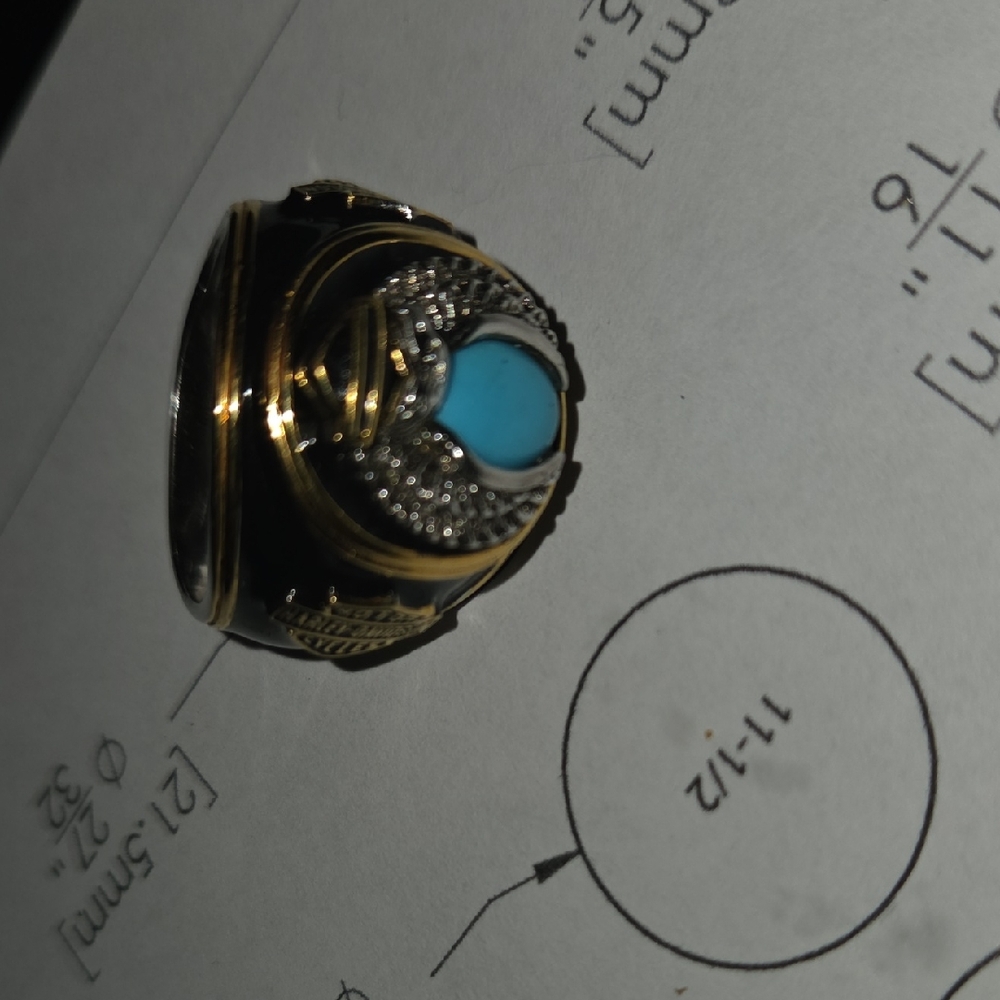 Franklin Mint Gold and Turquoise Ring